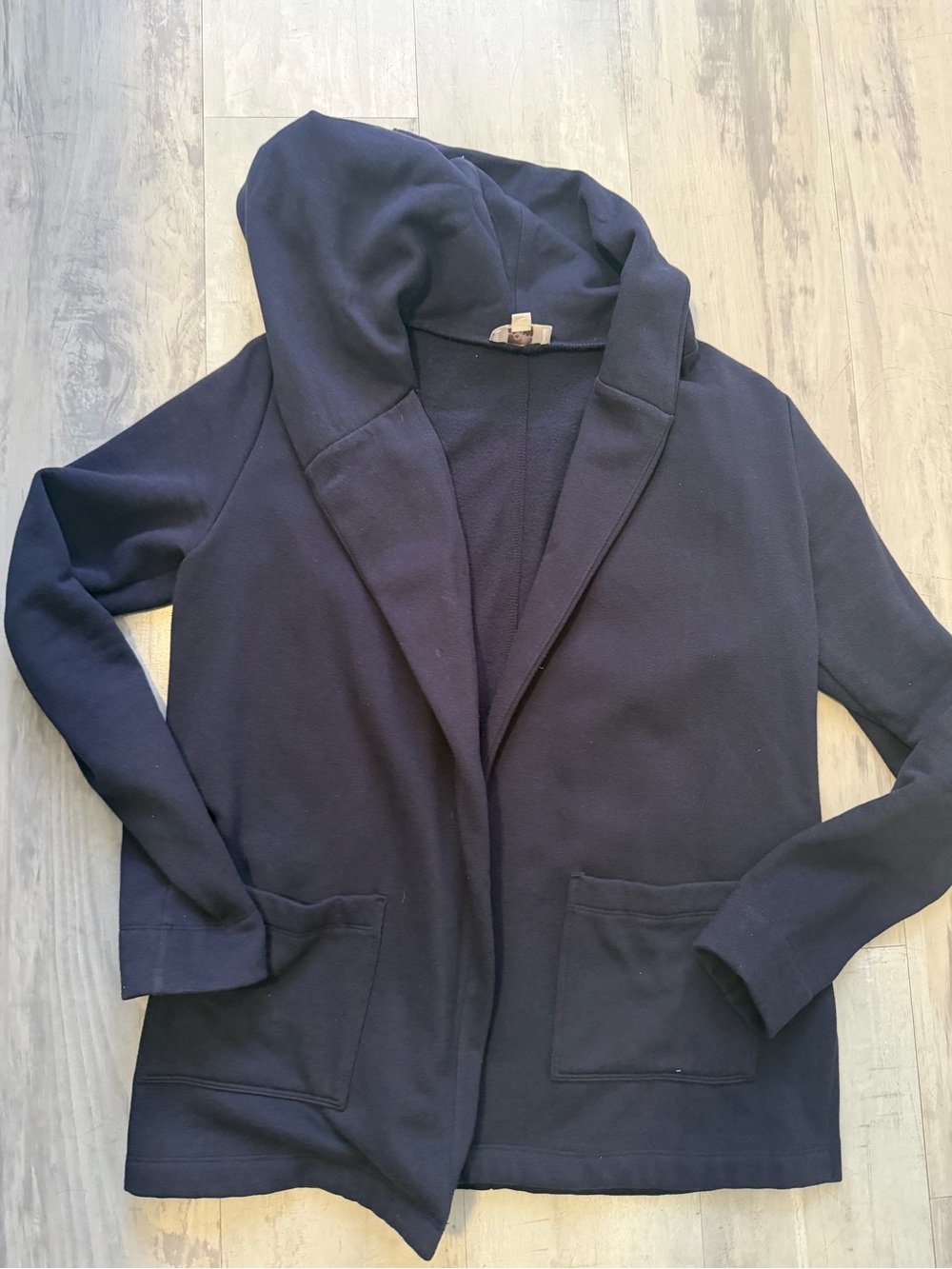 LOFT Hooded Open Cardigan - Navy
